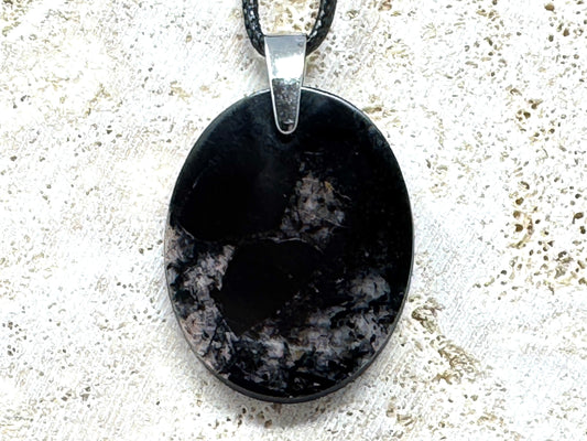Black Tourmaline Pendant oval 3.4cm