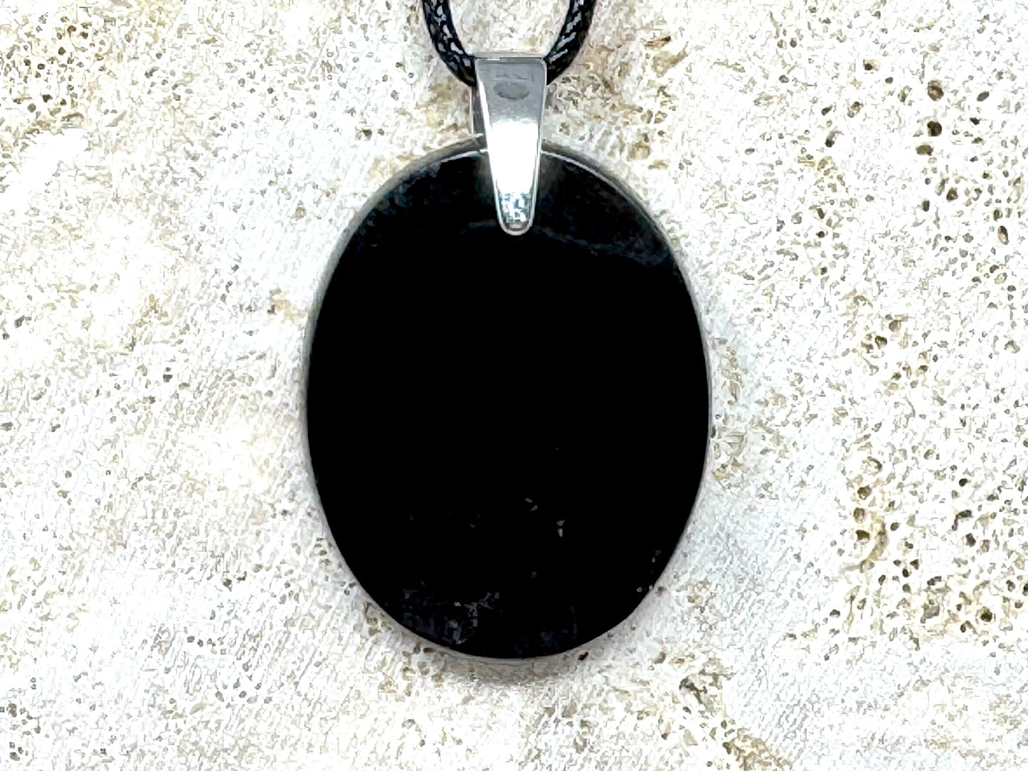 Black Tourmaline Pendant oval 3.4cm