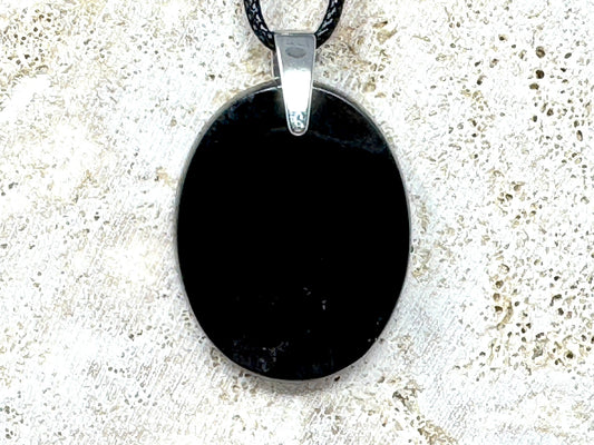 Black Tourmaline Pendant oval 3.4cm