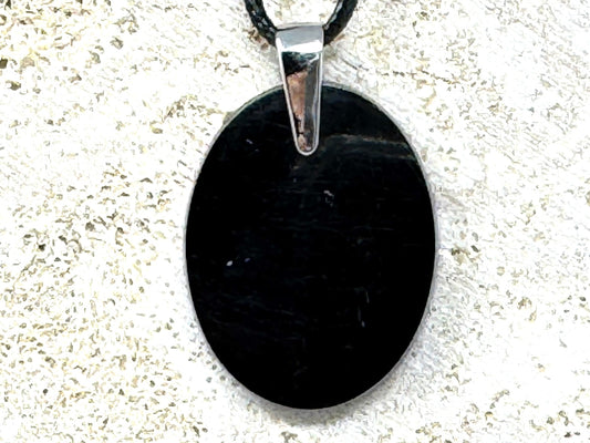 Black Tourmaline Pendant oval 3.2cm