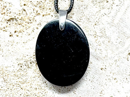Black Tourmaline Pendant oval 3.3cm