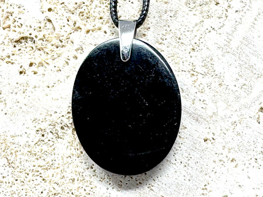 Black Tourmaline Pendant oval 3.3cm