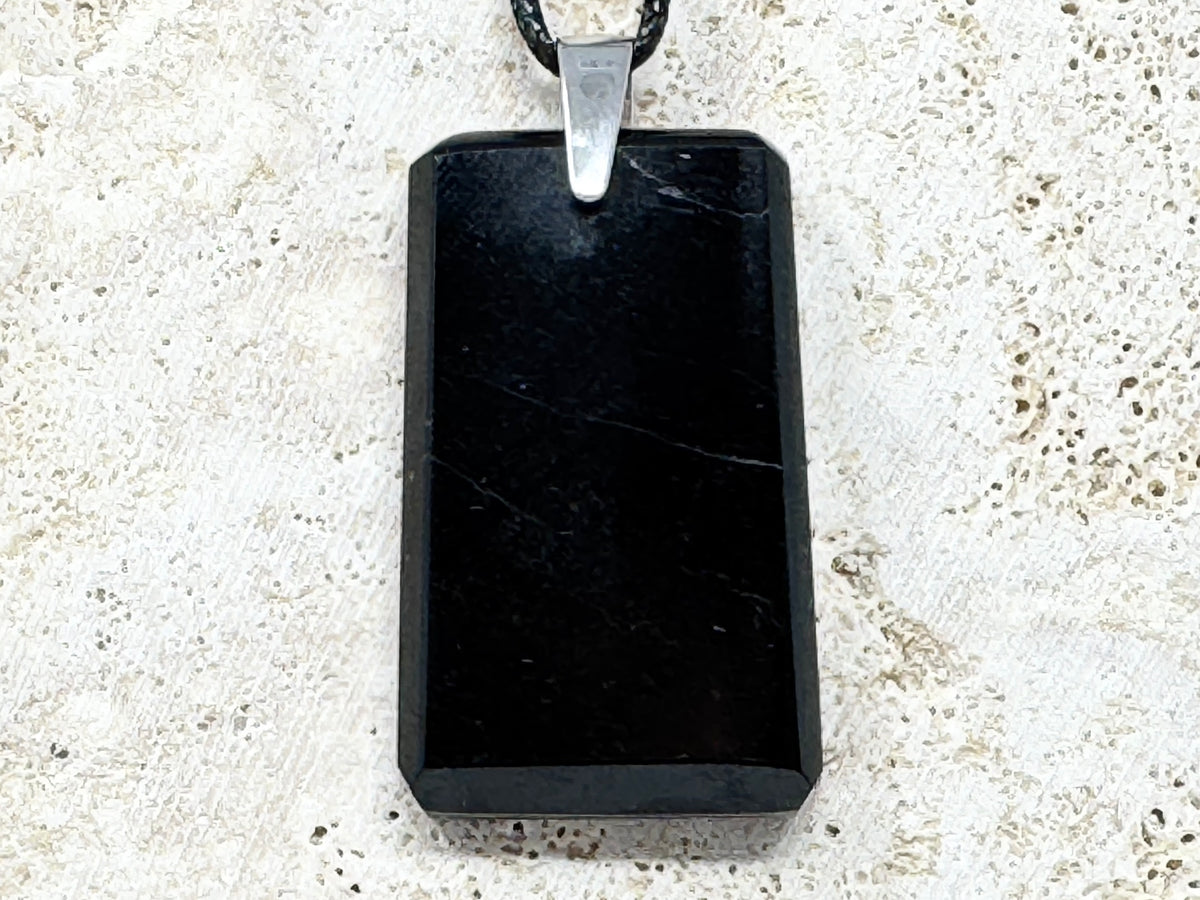 Black Tourmaline Pendant Ingot 4.2cm