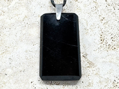 Black Tourmaline Pendant Ingot 4.2cm