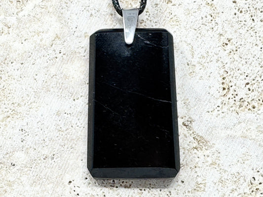 Black Tourmaline Pendant Ingot 4.2cm