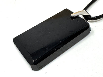 Black Tourmaline Pendant Ingot 4.2cm