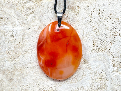 Large Carnelian Pendant Oval 5.2cm