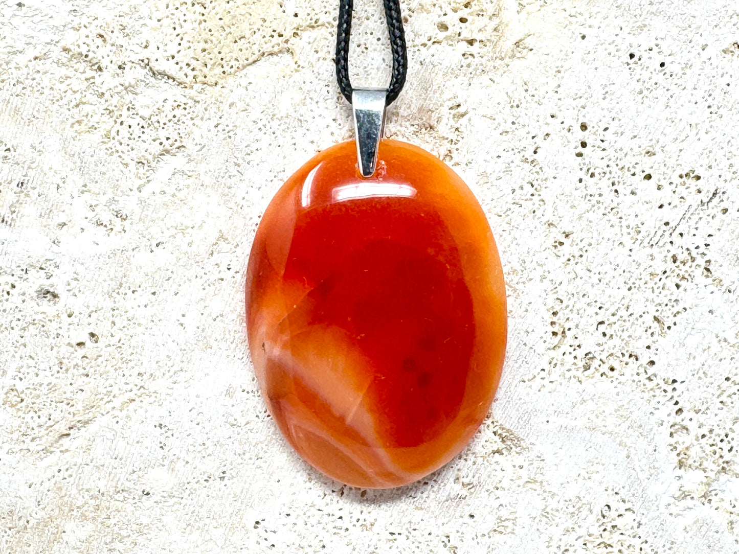 Large Carnelian Pendant Oval 4.9cm