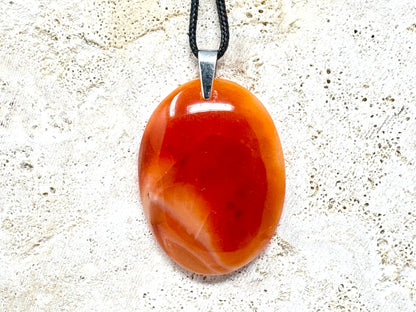 Large Carnelian Pendant Oval 4.9cm