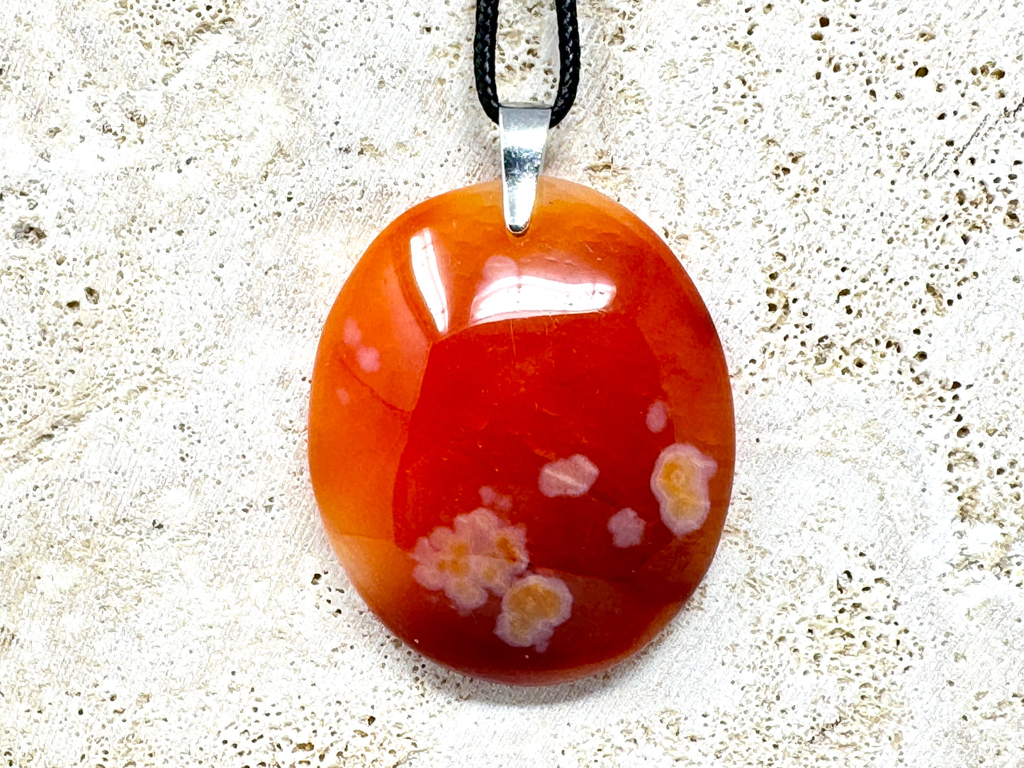 Large Carnelian Pendant Oval 4.7cm