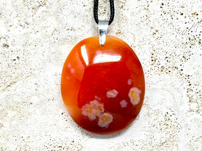 Large Carnelian Pendant Oval 4.7cm