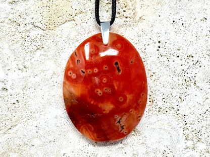 Large Carnelian Pendant Oval 5.3cm