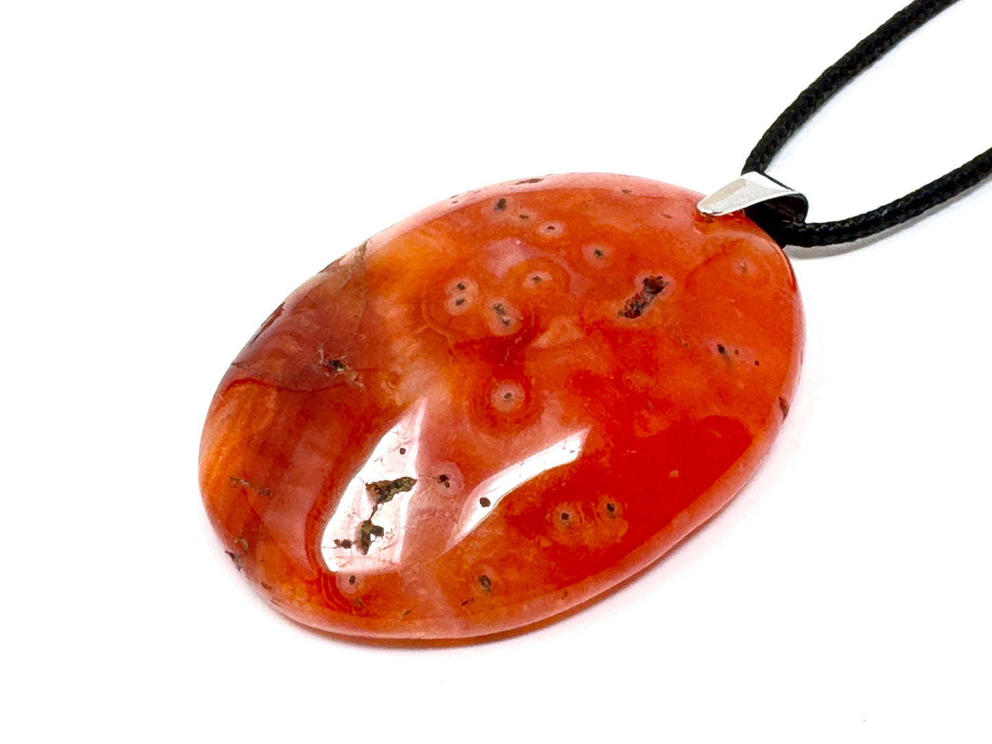 Large Carnelian Pendant Oval 5.3cm