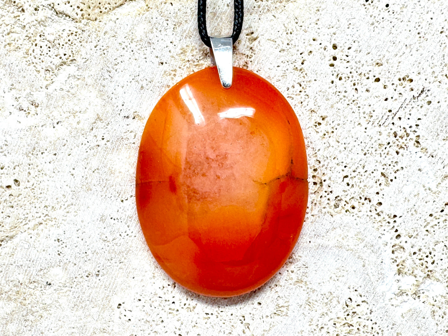 Large Carnelian Pendant Oval 4.9cm