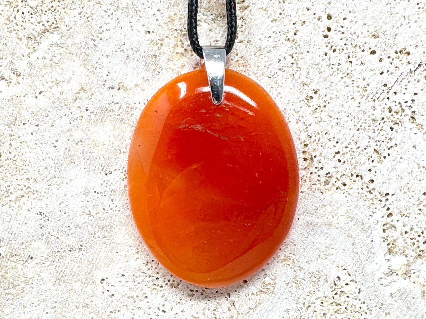 Large Carnelian Pendant Oval 4.5cm