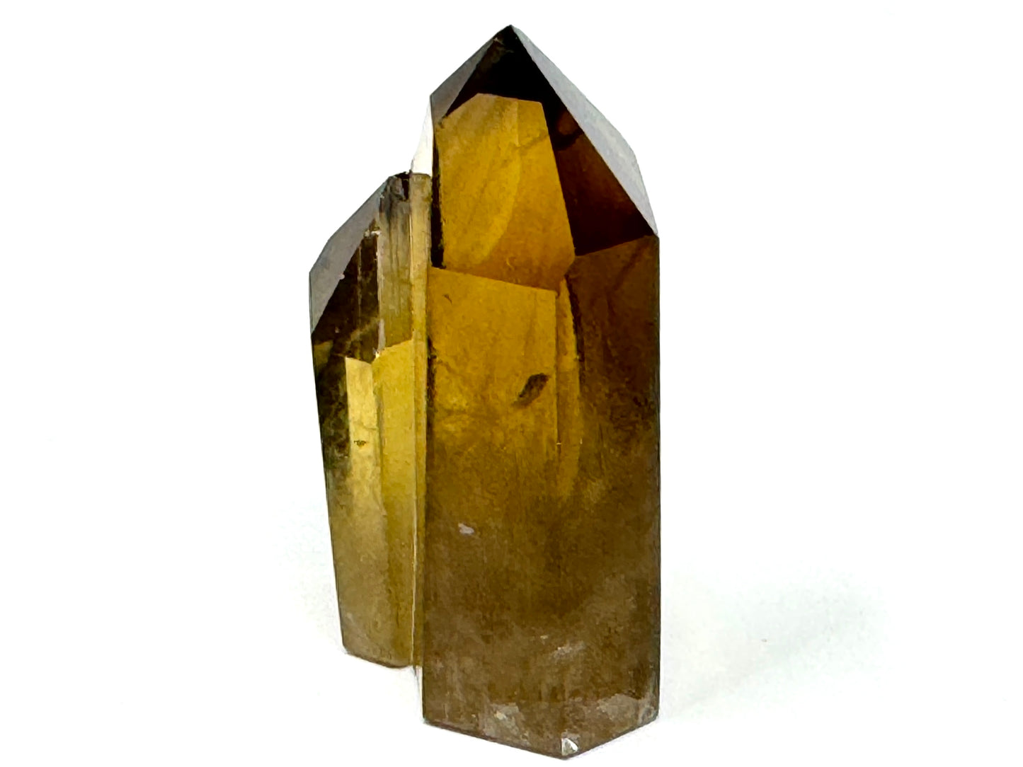 Natural Citrine Twinned Quartz Crystal point 6.2cm