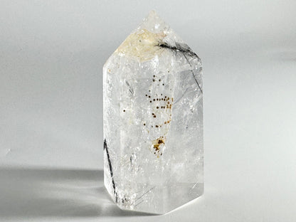 Large Quartz With Tourmaline Crystal Point 7.9cm