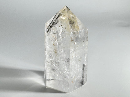 Large Quartz With Tourmaline Crystal Point 7.9cm