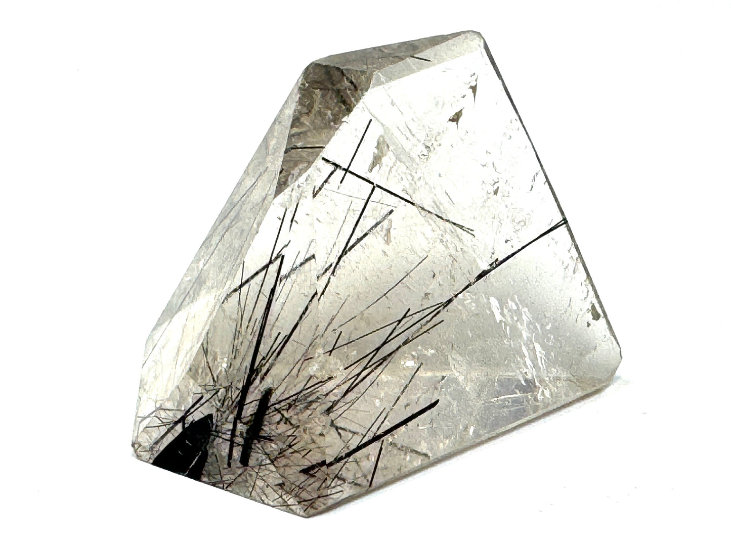 Faceted Quartz With Tourmaline Crystal 5.7cm