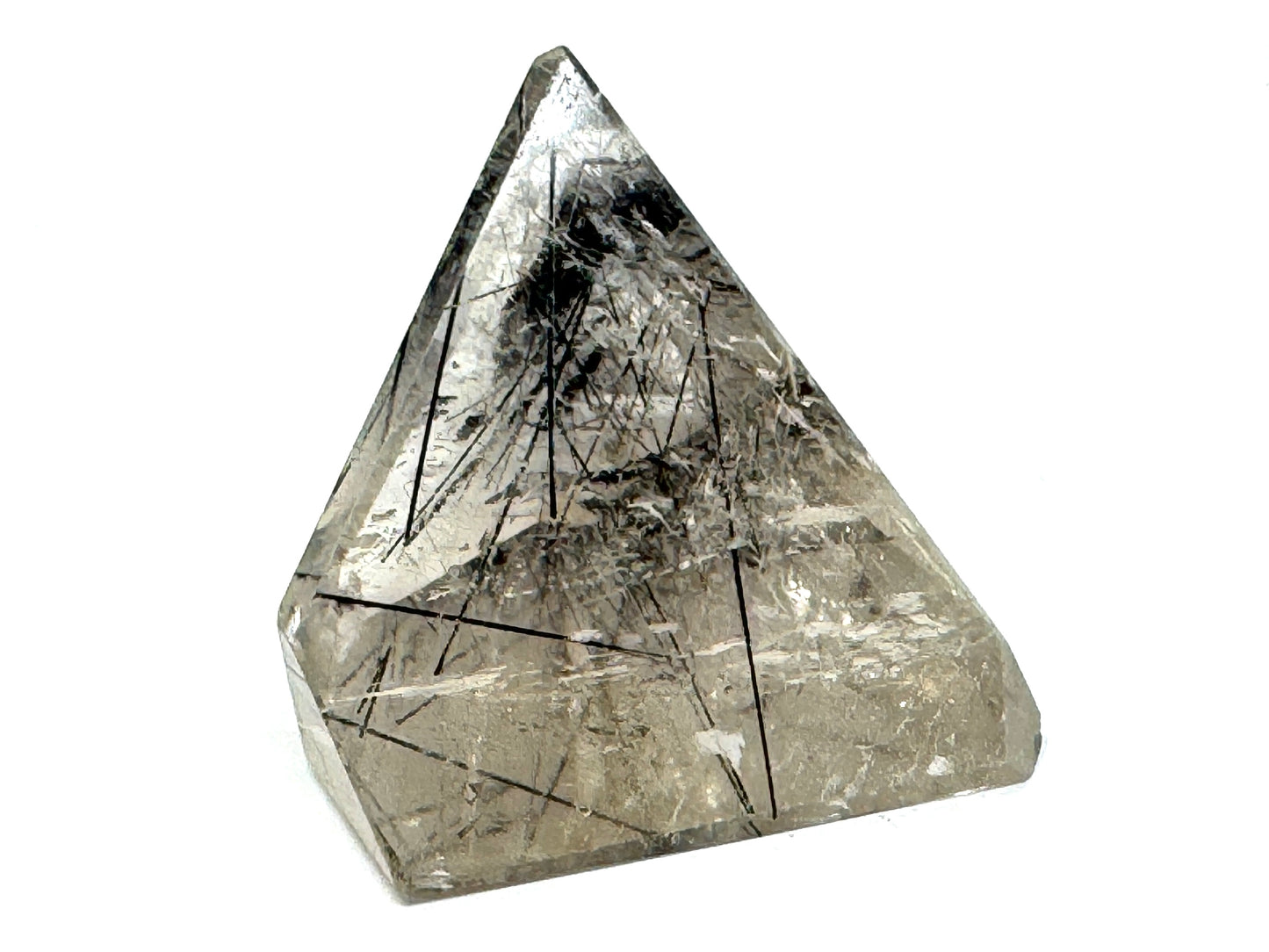 Faceted Quartz With Tourmaline Crystal 5.7cm