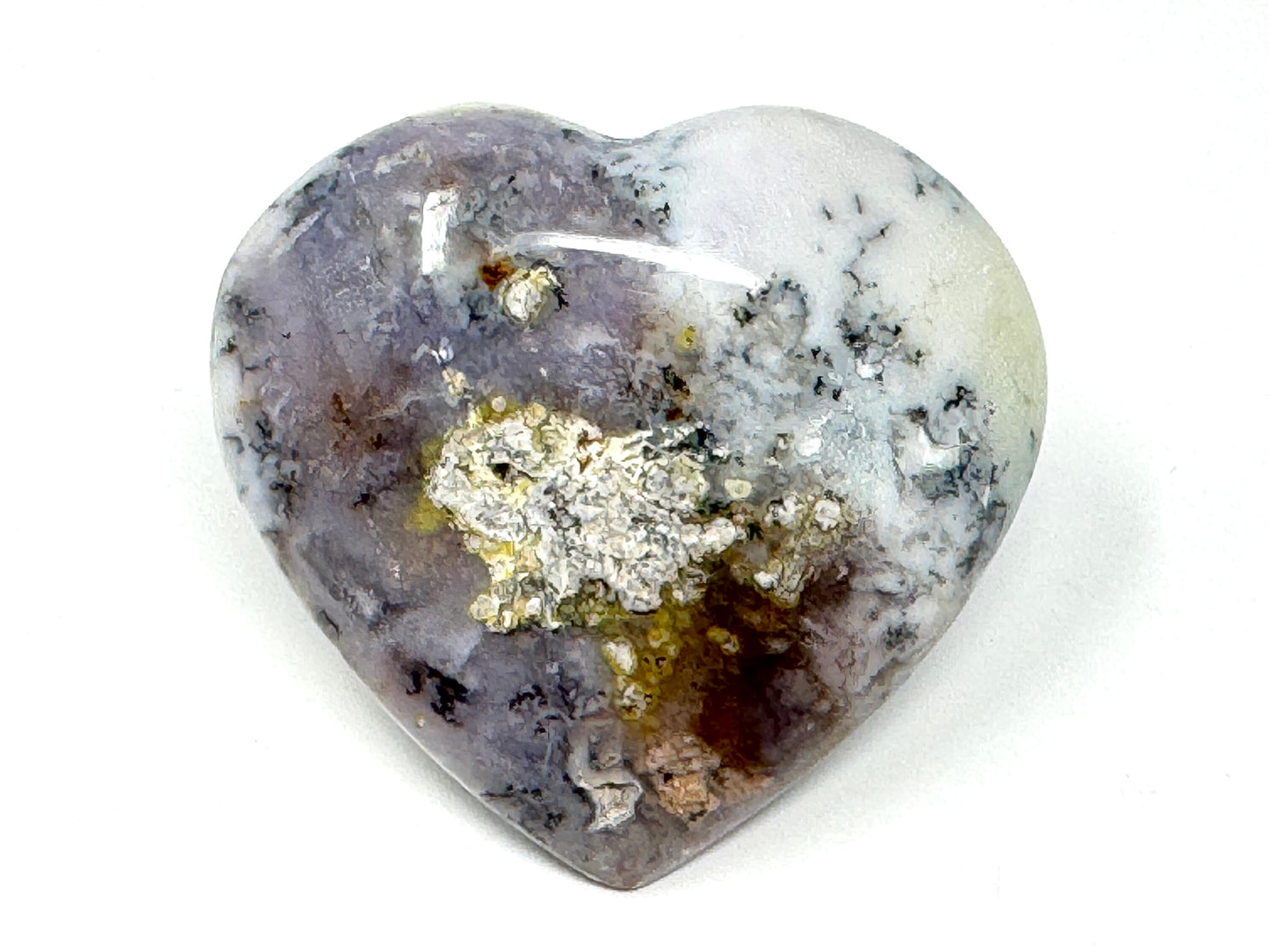 Large Dendritic Opal Crystal Heart 6.9cm