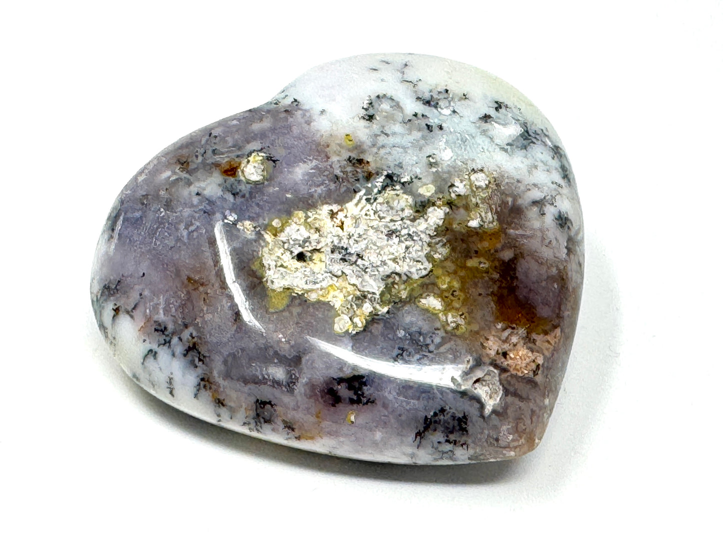 Large Dendritic Opal Crystal Heart 6.9cm