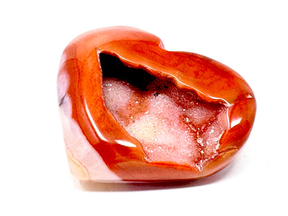 Druzy Carnelian Geode Crystal Heart 5.4cm