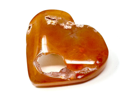Druzy Carnelian Geode Crystal Heart 5.8cm