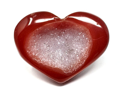 Druzy Carnelian Geode Crystal Heart 5.4cm
