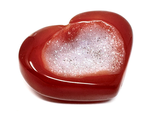 Druzy Carnelian Geode Crystal Heart 5.4cm