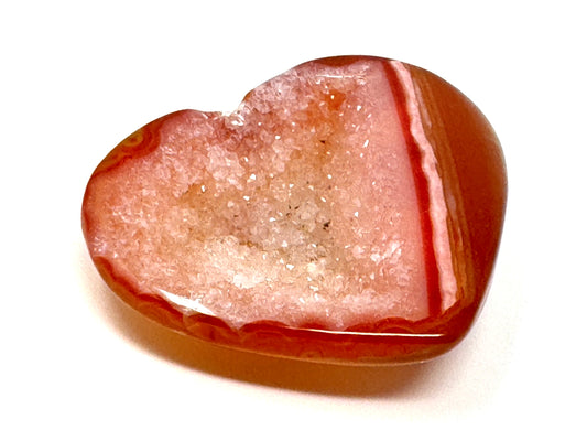Druzy Carnelian Geode Crystal Heart 5.6cm
