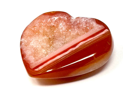 Druzy Carnelian Geode Crystal Heart 5.6cm