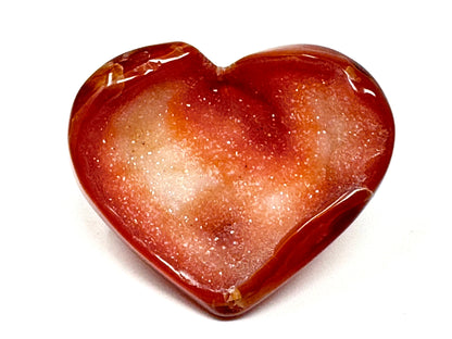 Druzy Carnelian Geode Crystal Heart 4.8cm