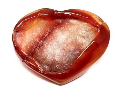 Druzy Carnelian Geode Crystal Heart 7.4cm