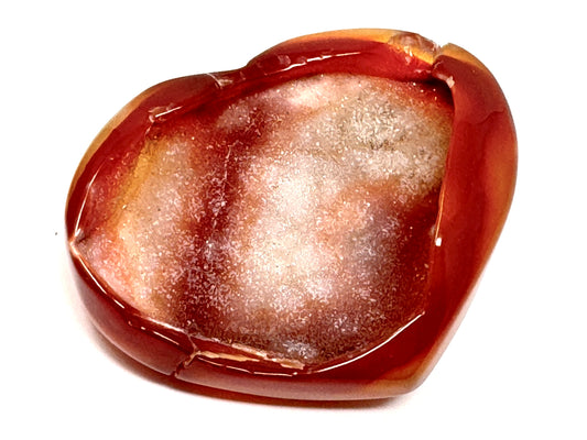 Druzy Carnelian Geode Crystal Heart 7.4cm