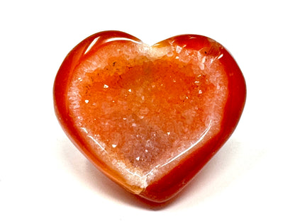 Druzy Carnelian Geode Crystal Heart 4.8cm