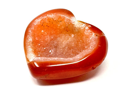 Druzy Carnelian Geode Crystal Heart 4.8cm