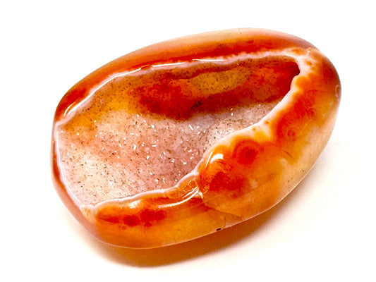 Druzy Carnelian Geode Crystal Pebble 4.8cm