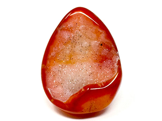 Druzy Carnelian Geode Crystal Pebble 5.7cm