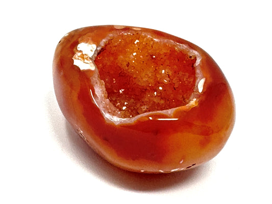 Druzy Carnelian Geode Crystal Pebble 5cm
