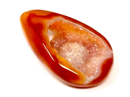 Druzy Carnelian Geode Crystal Pebble 5.3cm