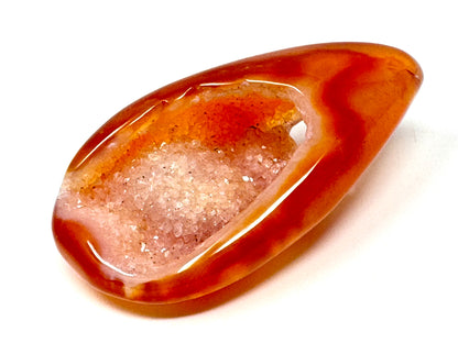 Druzy Carnelian Geode Crystal Pebble 5.3cm