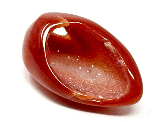 Druzy Carnelian Geode Crystal Pebble 6cm