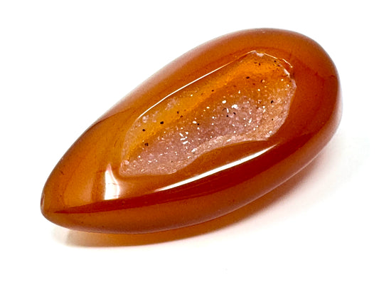 Druzy Carnelian Geode Crystal Pebble 6.5cm