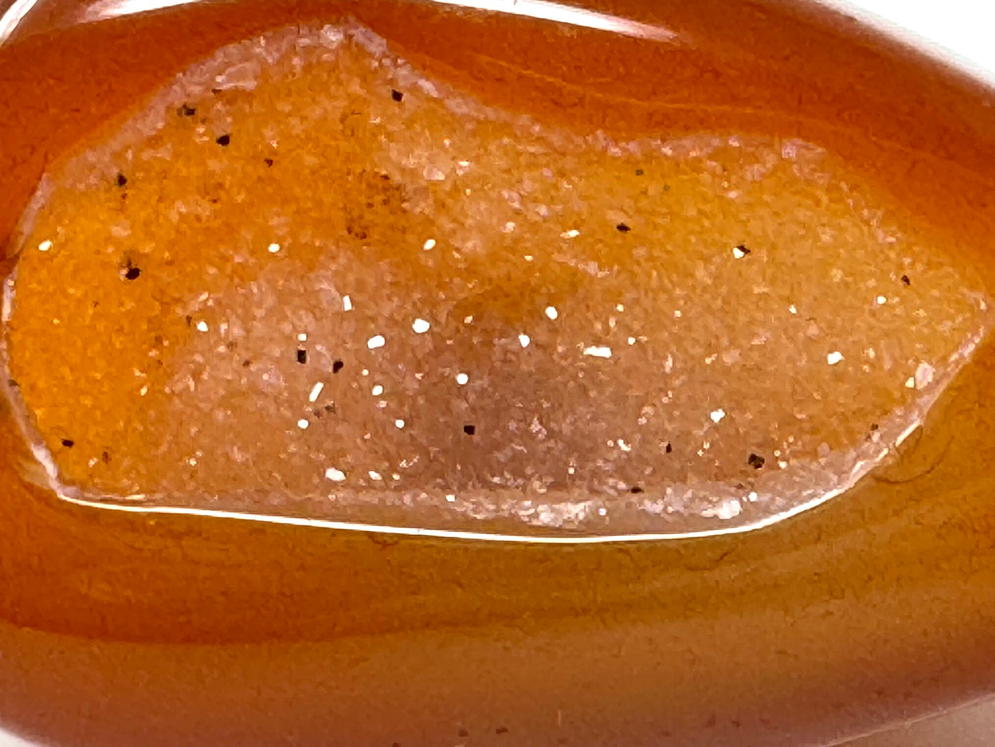 Druzy Carnelian Geode Crystal Pebble 6.5cm