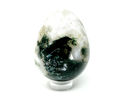 Druzy Moss Agate Crystal Egg 5.1cm