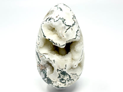 Large Druzy Moss Agate Crystal Egg 12.7cm