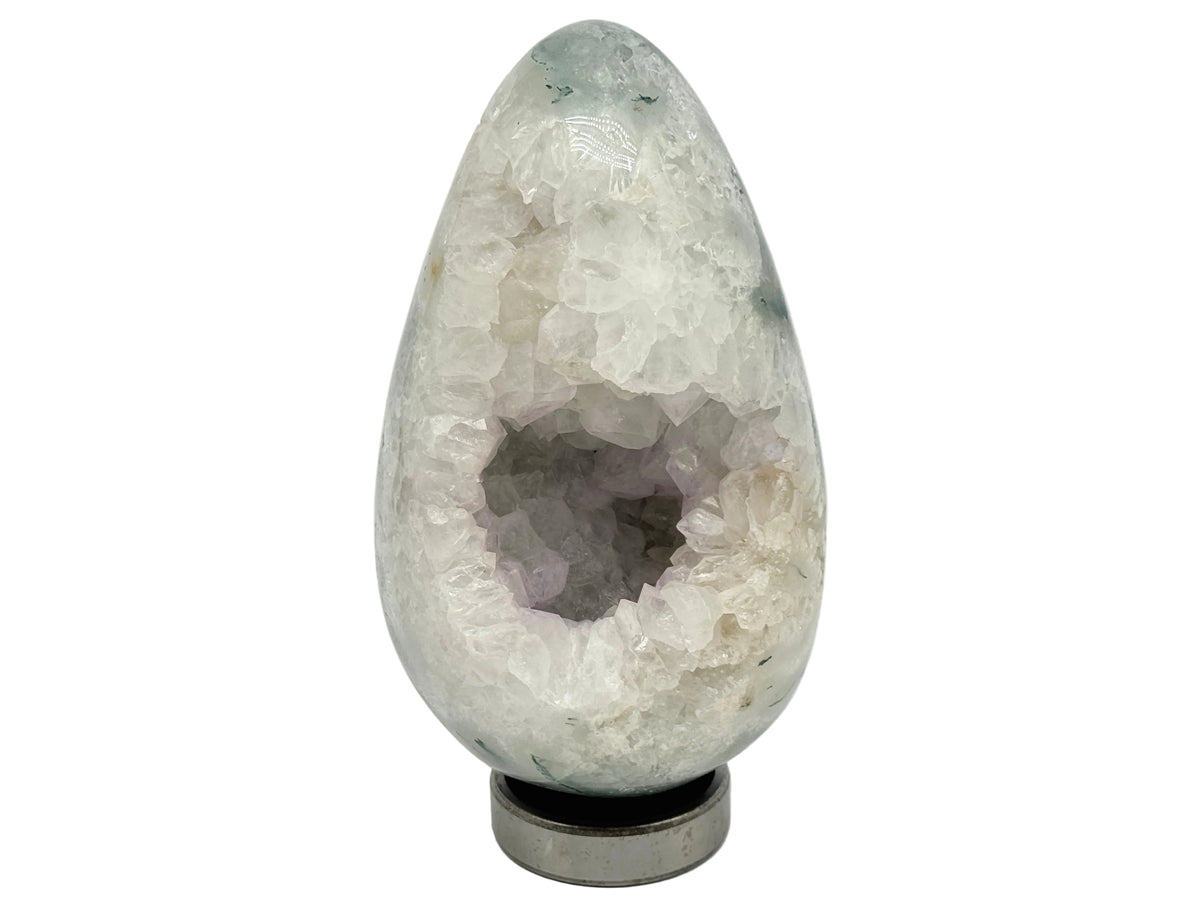 Large Druzy Moss Agate Crystal Egg 26cm