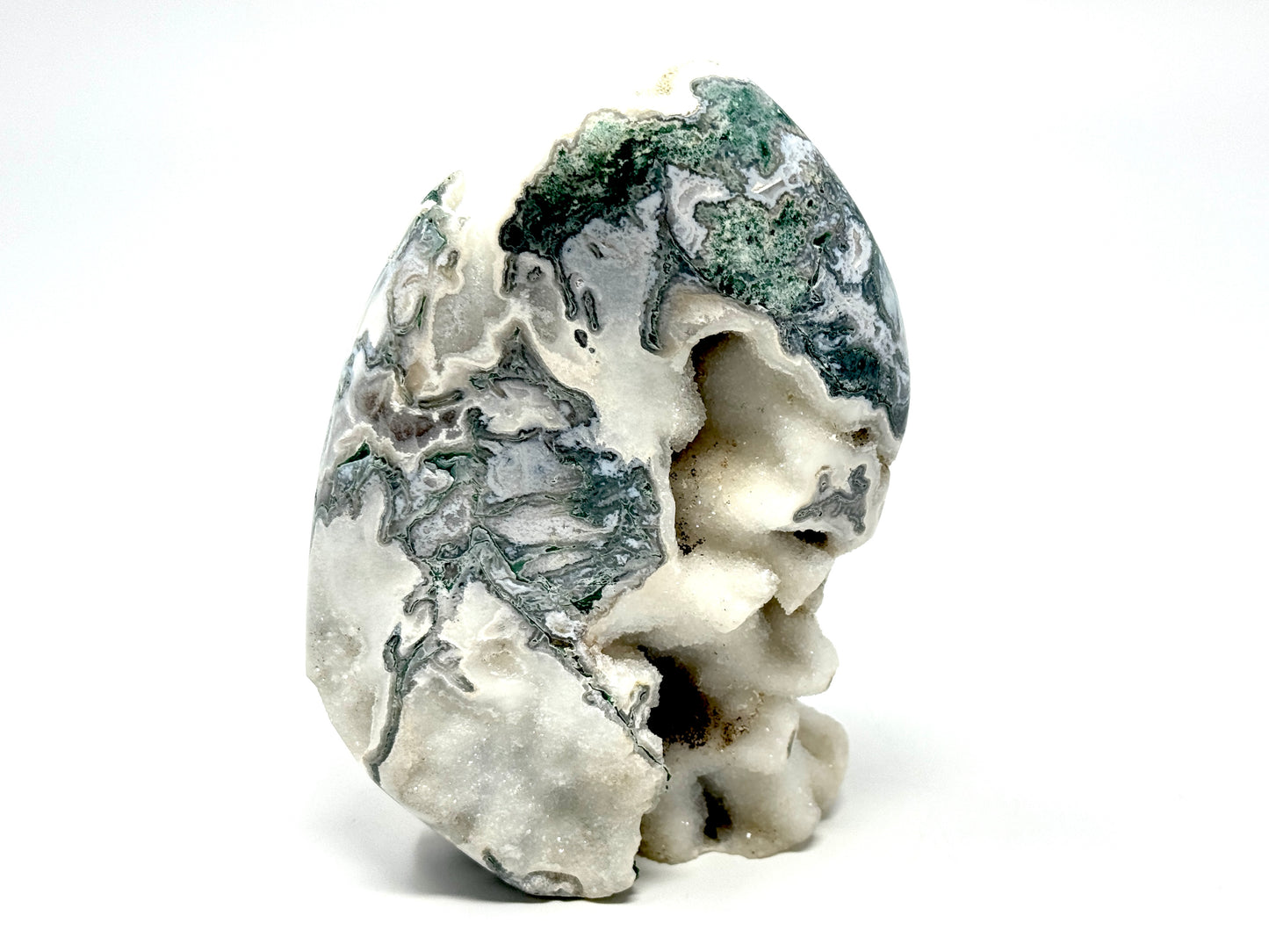 Druzy Moss Agate Crystal Freeform 14.4cm