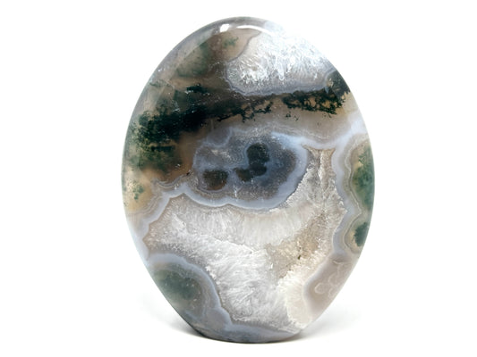 Druzy Moss Agate Crystal Freeform 10.8cm